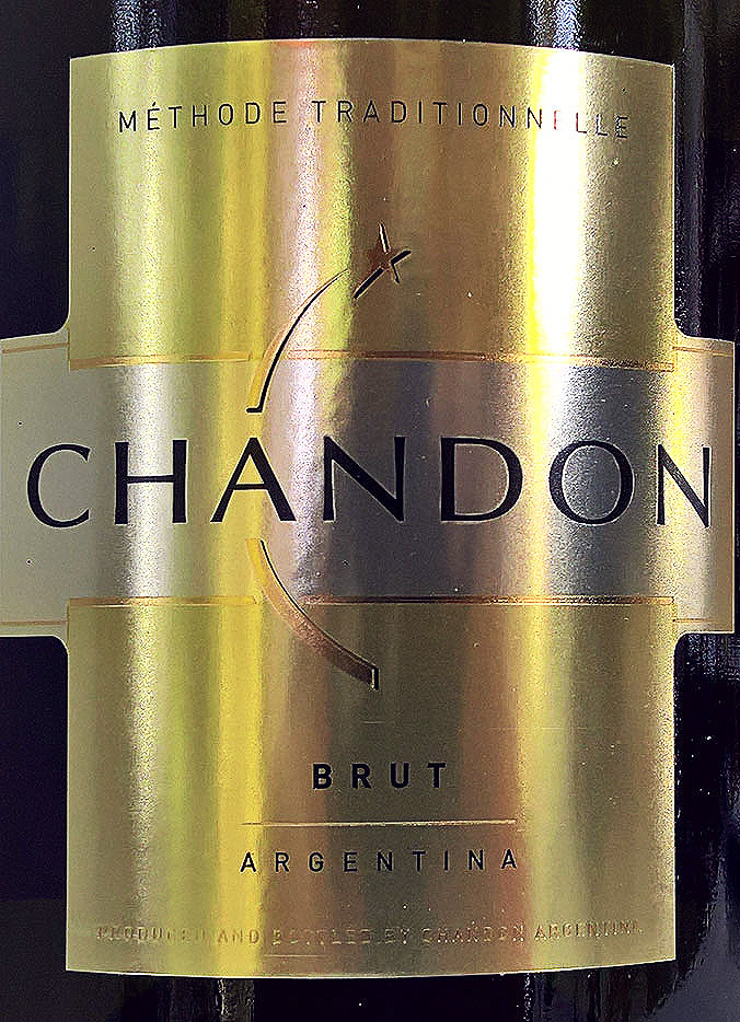 Этикетка Игристое вино Шандон Брют, белое брют, 0.75 л