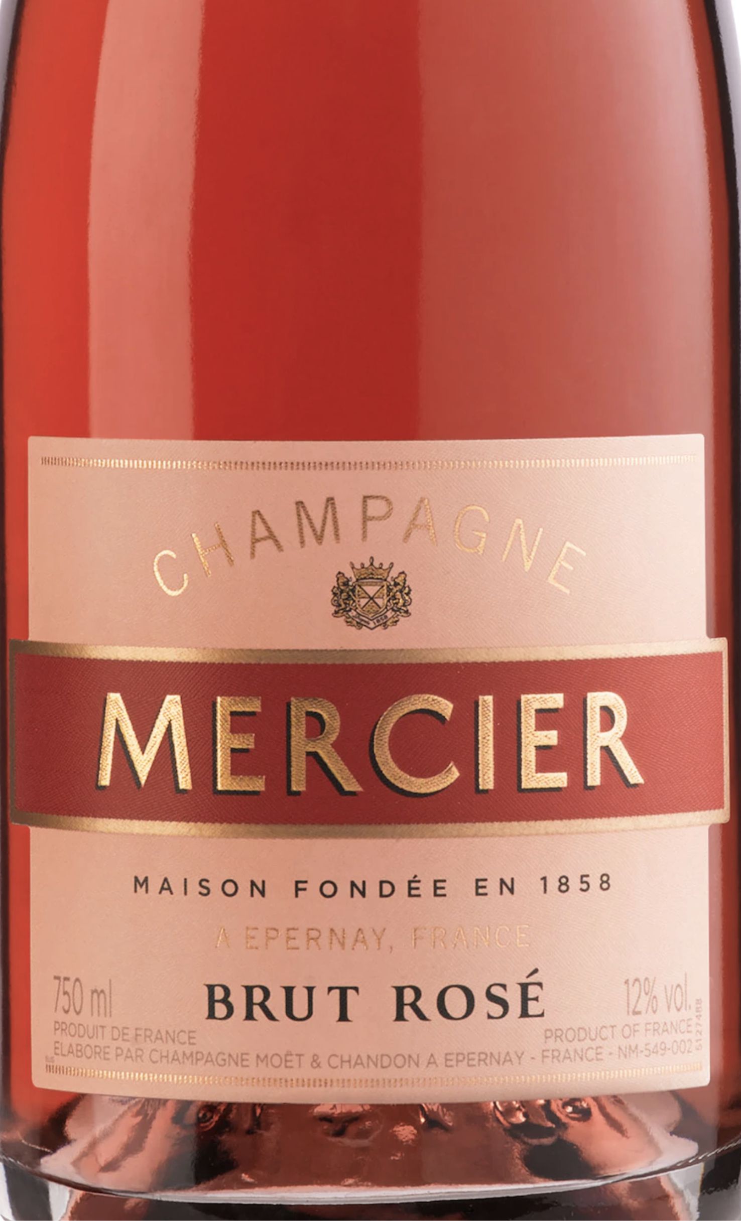 Этикетка Шампанское Мерсье Брют Розе, розовое брют, 0.75 л