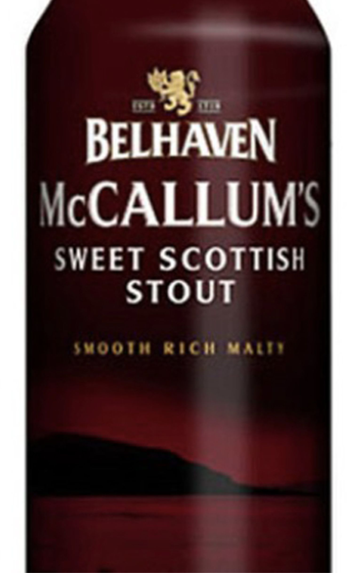 Этикетка Пиво Белхеван МакКаллумс Стаут, темное фильтрованное, 0.44 л