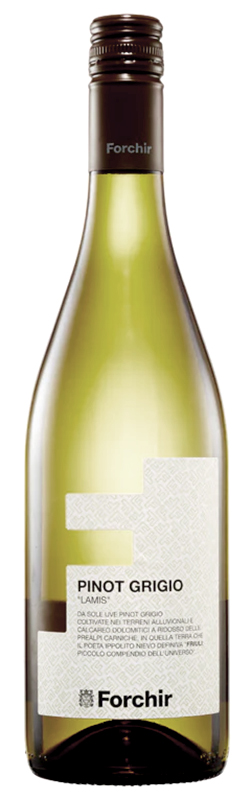 Вино сортовое ординарное Форкир "ЛАМИС" Пино Гриджио 2020г регион Фриули белое сухое, креп 12%,  емк 0,75л