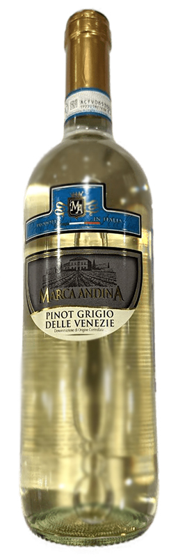 Вино сортовое ординарное "Marca Andina Pinot Grigio"/"Марка Андина Пино Гриджио" 2020г белое сухое креп 12%, емк 0,75л