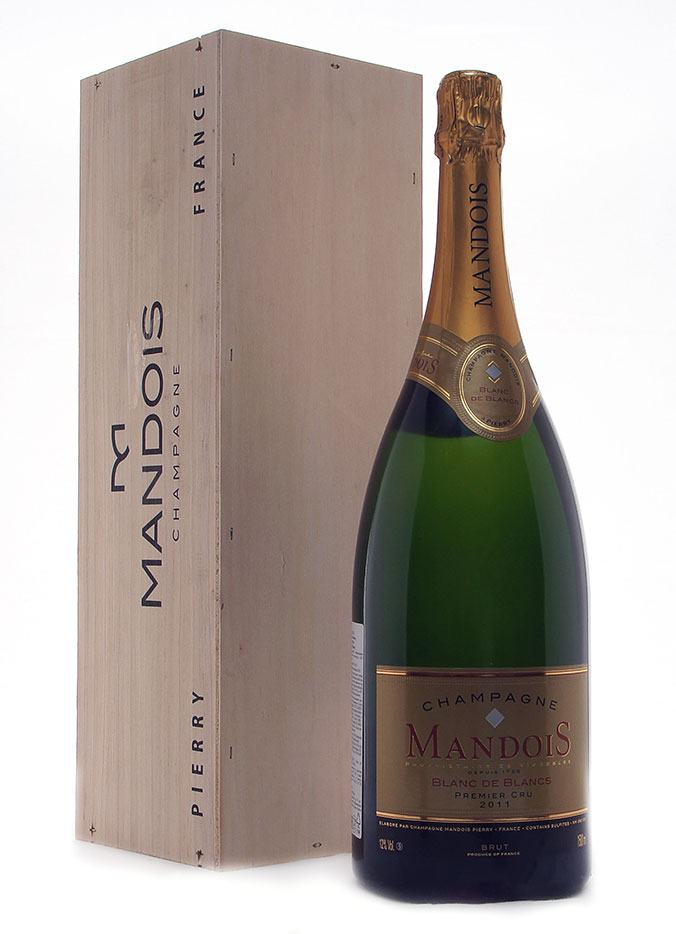 Шампанское Мандуа Блан де Блан 2011, белое брют, 1.5 л