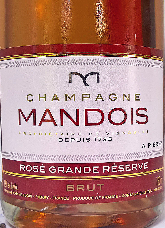 Этикетка Шампанское Мандуа Розе Гран Резерв, розовое брют , 0.75 л