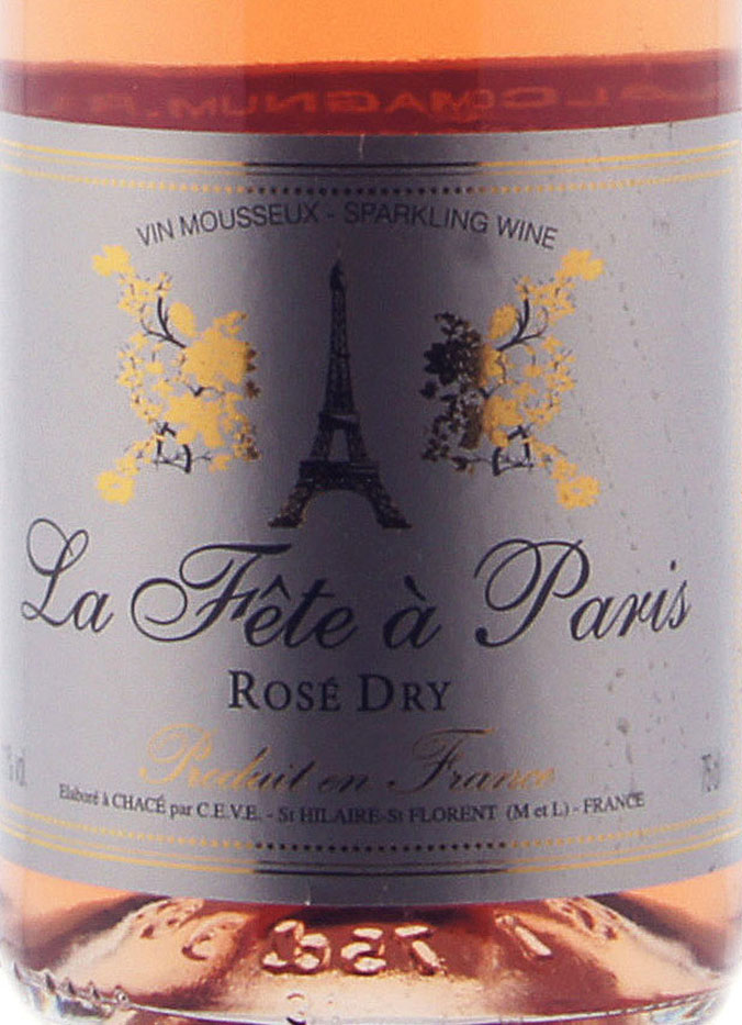 Этикетка Игристое вино Ля Фэт а Пари, розовое сухое, 0.75 л