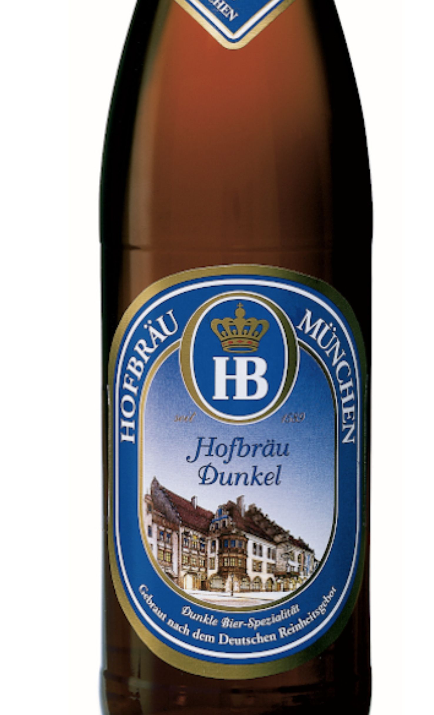 Этикетка Пиво Хофброй Дункель, темное, 0.5 л